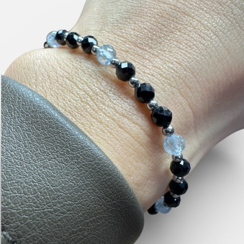 Bransoletka z kamieni naturalnych: spinel, akwamaryn, hematyt NA SZCZĘŚCIE
